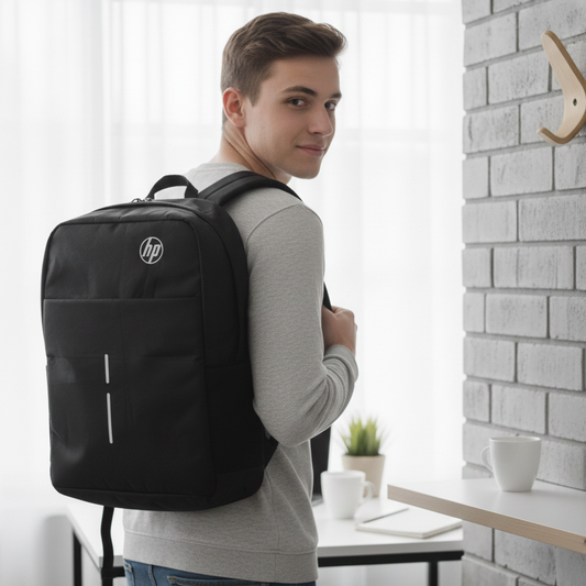 HP Lightweight Water Resistant Laptop Backpack Black Durable Quality Reliable Utility Comfortable Carry Stylish Design