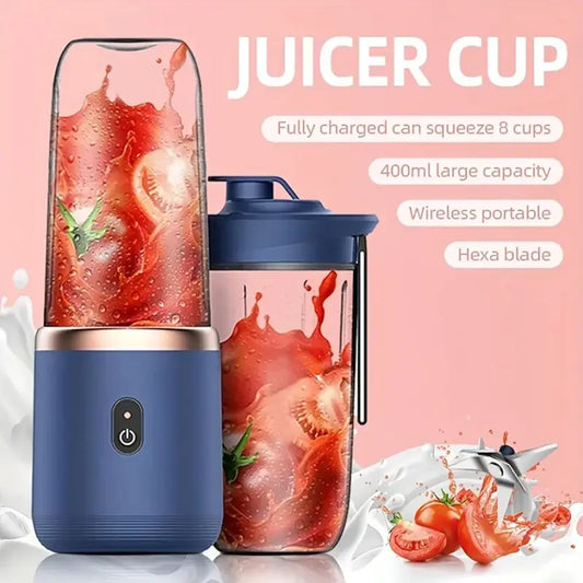 Hexa Blade Juicer Rechargeable Mini Automatic Electric Juicer 2in1
