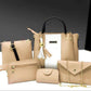 Girl's PU Leather Plain Hand Bag Set