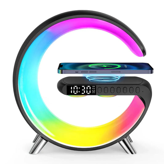 G shaped Lamp - Bluetooth Speaker- Wireless Charger & Digital Clock