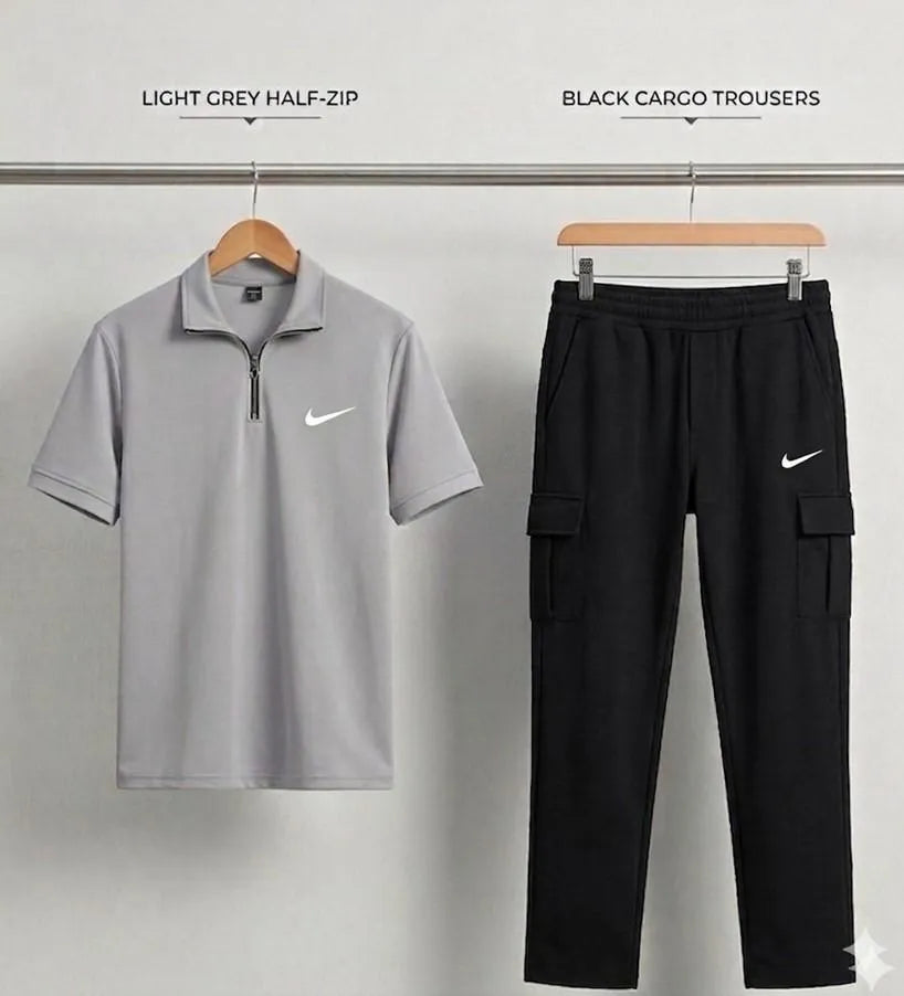 👕 Men Grey Dri-Fit Track Suit 2Pcs (Medium to XL)