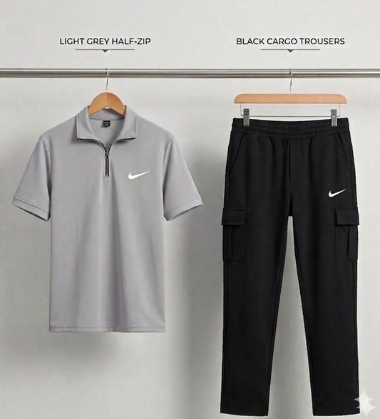 👕 Men Grey Dri-Fit Track Suit 2Pcs (Medium to XL)