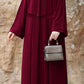 Elegant Maroon Georgette Classic Abaya - 1 Piece