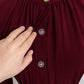Elegant Maroon Georgette Classic Abaya - 1 Piece