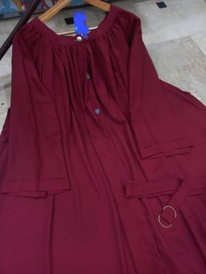 Elegant Maroon Georgette Classic Abaya - 1 Piece